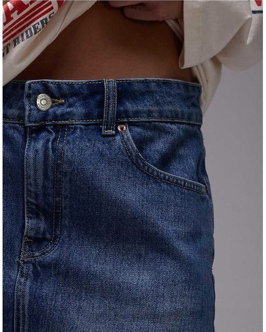 Minifalda Muy Corta Vaquera Medio De TOPSHOP de color Blue