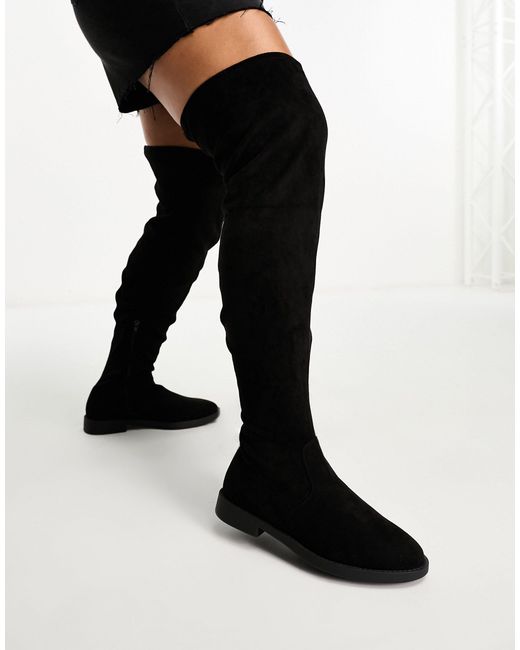 ASOS Black Curve Kalani Over The Knee Boots