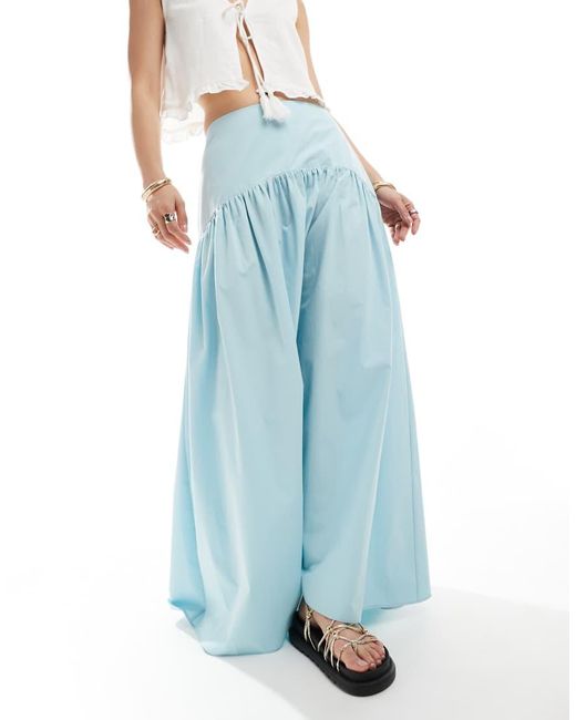 ASOS Maxirok Met Verlaagde Taille in het Blue