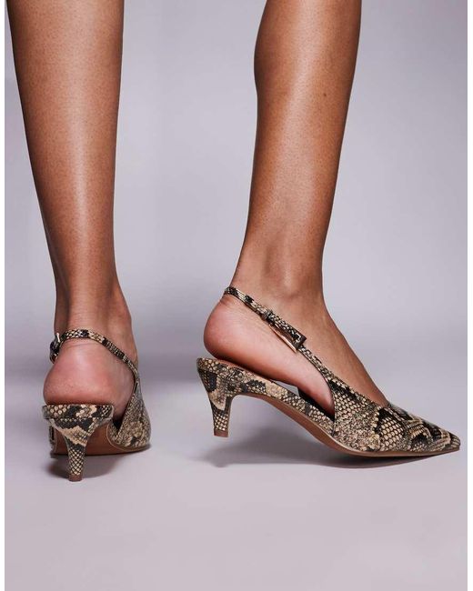 River Island Brown Slingback Court Heels