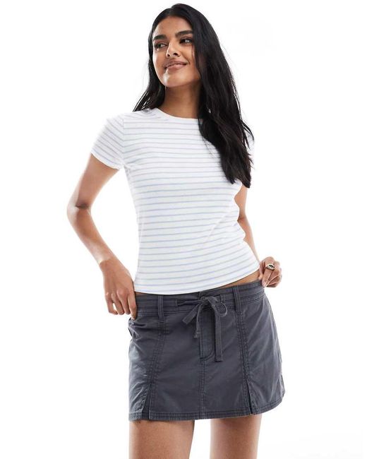 Minifalda Con Pliegues De Hollister de color White