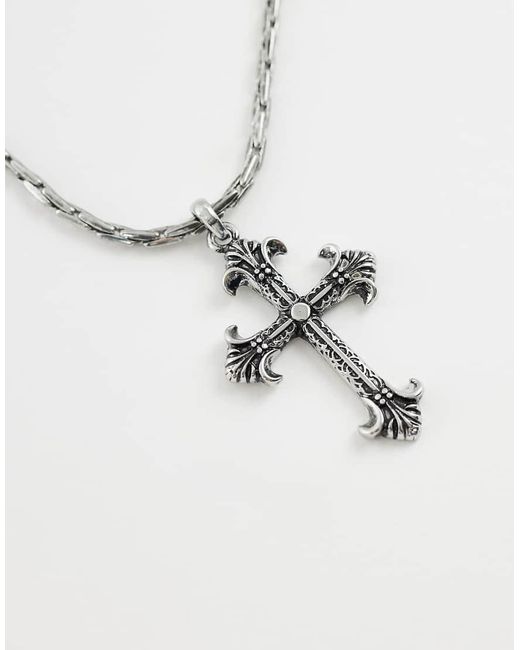 ASOS Metallic Chunky Cross Pendant Necklace for men