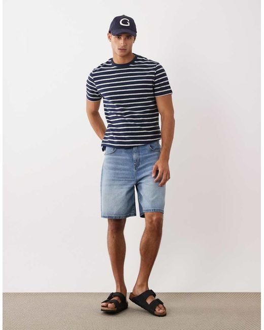 Threadbare Blue Ringer T-shirt for men
