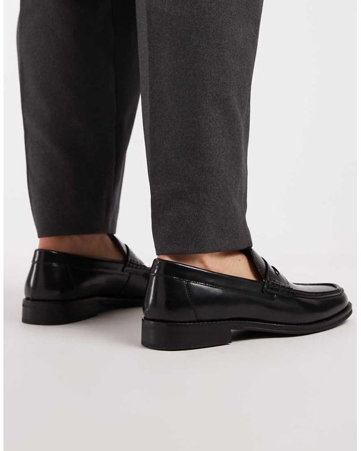 ASOS Black Penny Loafers for men