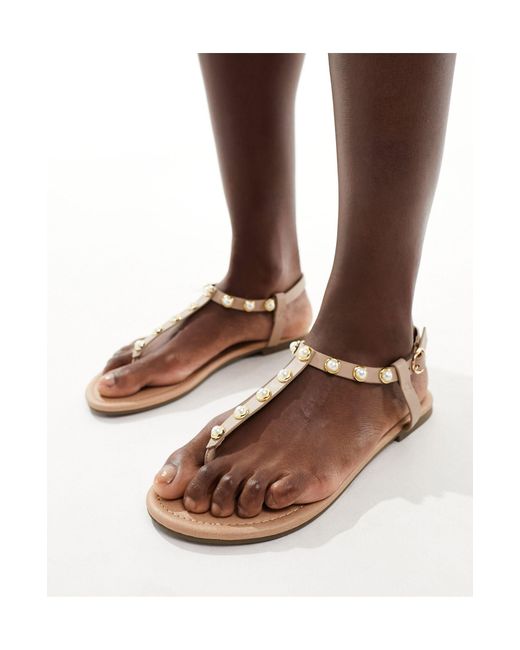 Sandales plates minimalistes - taupe French Connection en coloris Brown