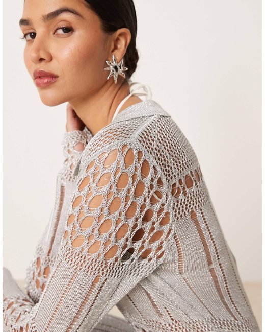 Mango Natural X supriya lele – mini-häkelkleid