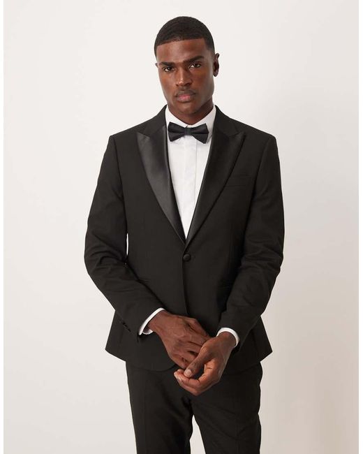 ASOS Black Slim Tuxedo Jacket for men