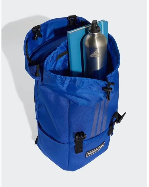 Adidas Originals Blue 3 Stripes Flap Backpack