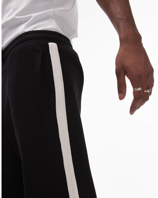 Topman White baggy Leg Trackies With Contrast Side Stripe for men
