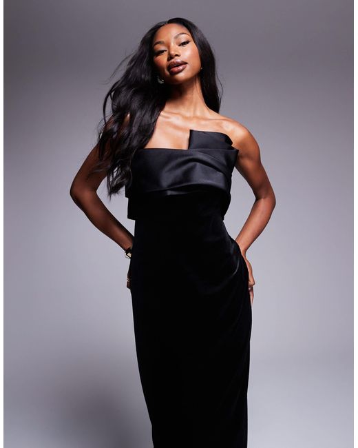 black and gold mother of bride dress Black Gold Velvet One Shoulder Knot Mother of Bride Dress