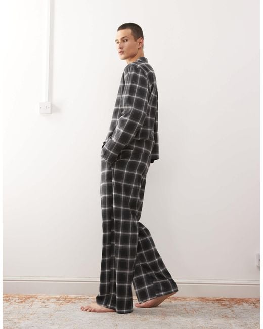 Weekday – karierte lounge-hose aus flanell in Black für Herren