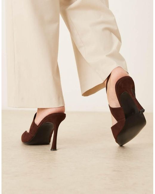 ASOS Natural Wide Fit Porscha Cross Over Detail High Heel Shoes