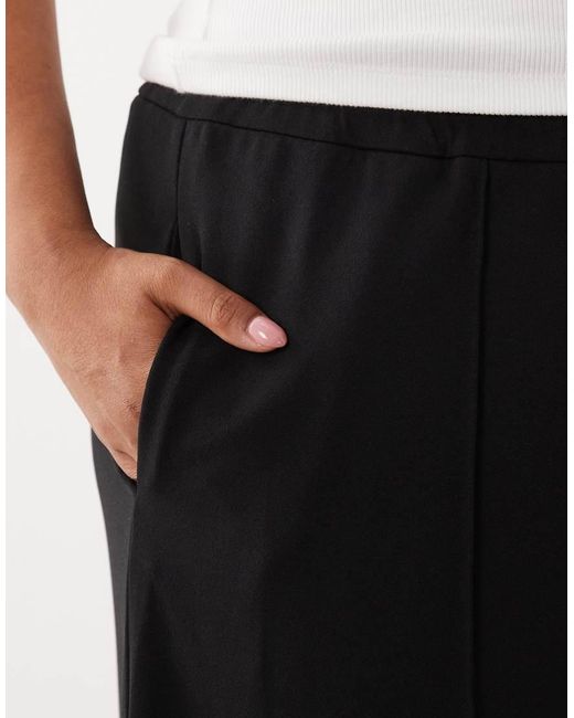 Vila Curve Black Pintuck Wide Leg Trousers