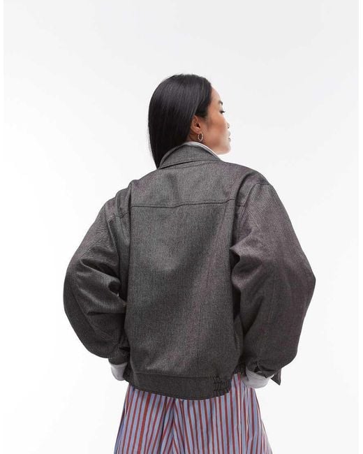 TOPSHOP Black Tailored Bomber Style Jacket