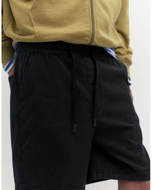 Pull&Bear White Bermuda Shorts With Elastic Waistband for men