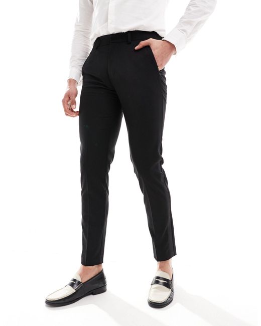 ASOS White New Skinny Tuxedo Trousers for men
