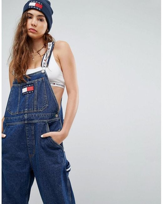 Tommy Hilfiger Tommy Jeans 90s Capsule Dungaree in Blue | Lyst