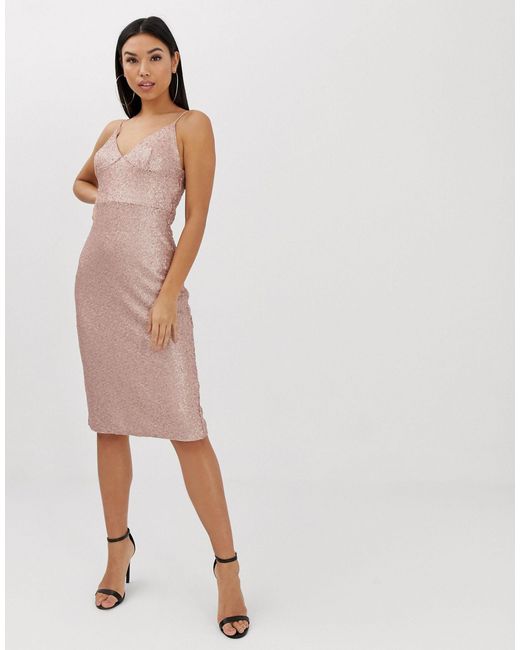 sequin cami midi dress