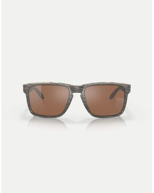 Oakley Natural Holbrook Square Polarised Sunglasses With Mirrored Lens for men