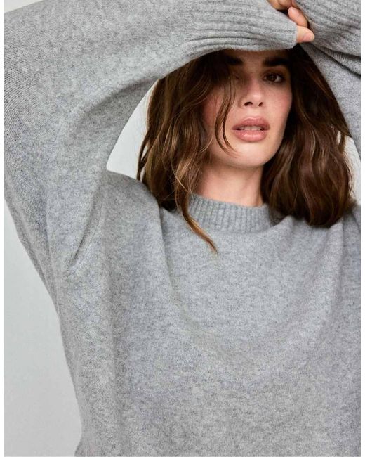 Stradivarius Gray Soft-Touch Basic Knit Jumper