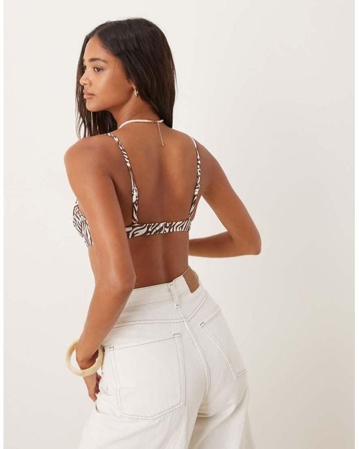 Abercrombie & Fitch Brown Swimwear Ruched Underwire Bikini Top Co-ord