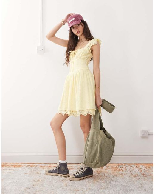 Reclaimed Vintage Natural Western Summer Dress With Cinched