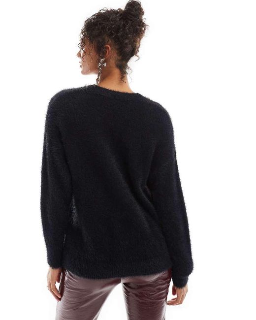 Lovedrobe Black Velvet Bow Cardigan
