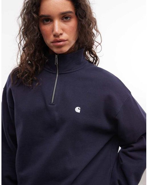 Carhartt Blue Casey Quarter Zip Sweatshirt