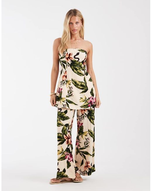 Vero Moda Green Longline Bandeau Top Co-Ord