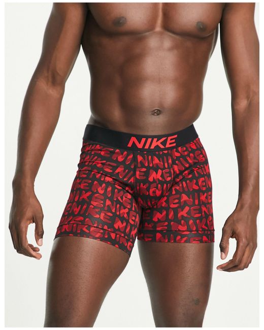 Nike Dri-fit Essential Micro Le Boxer Briefs in Red for Men | Lyst