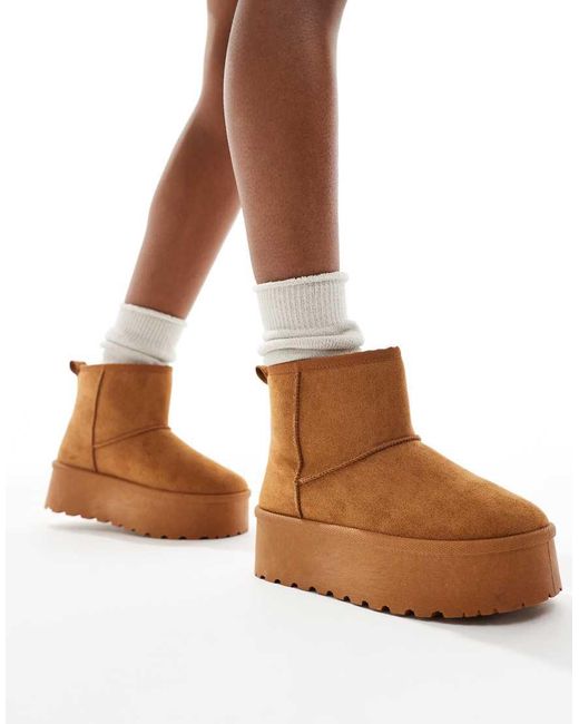 SEQWL Brown Flatform Boots