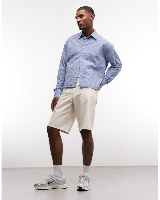 Weekday Blue Boxy Fit Long Sleeve Shirt for men