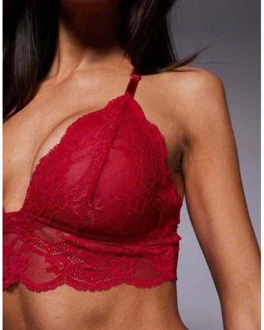 ASOS Red Lola Lace Longline Bralet
