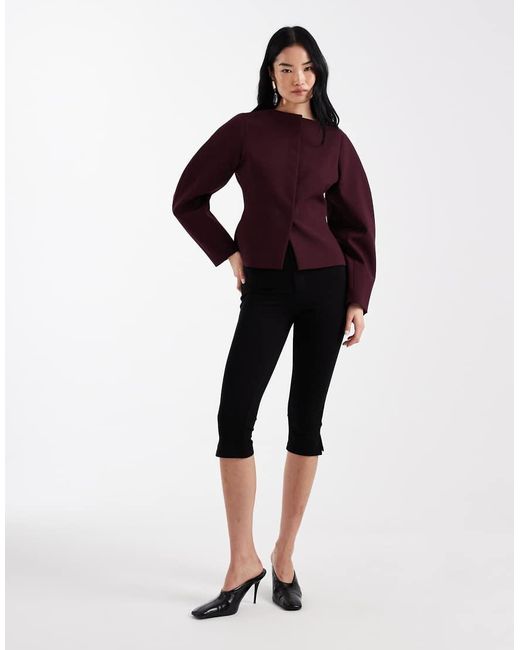 ASOS Red Slash Neck Cocoon Blazer