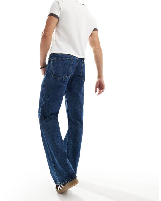 Jeans svasati vintage lavaggio scuro di ASOS in Blue da Uomo