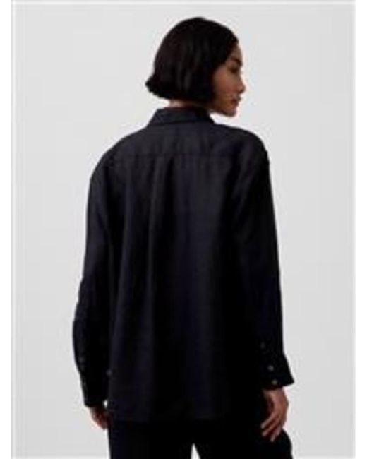Gap Black Co-ord Relaxed Fit Linen Mix Shirt