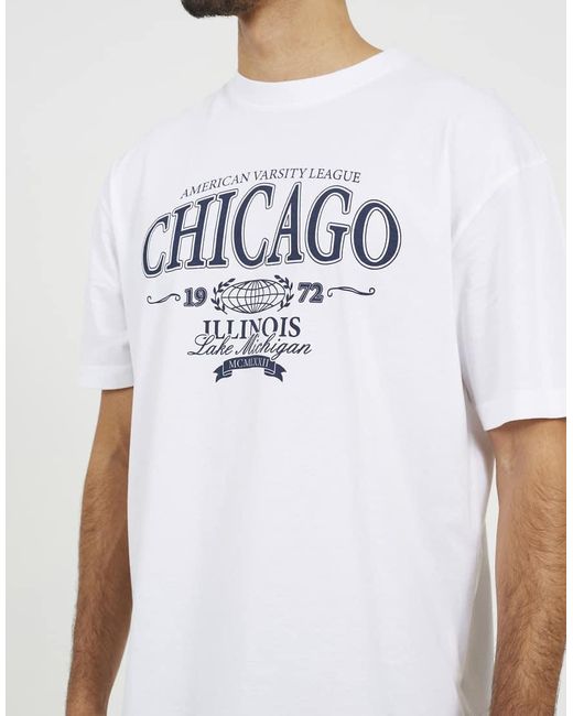 Brave Soul White Cotton Jersey Graphic T-Shirt for men