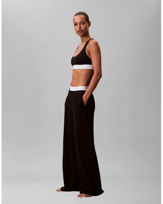 Calvin Klein White Jersey Trousers With Waistband