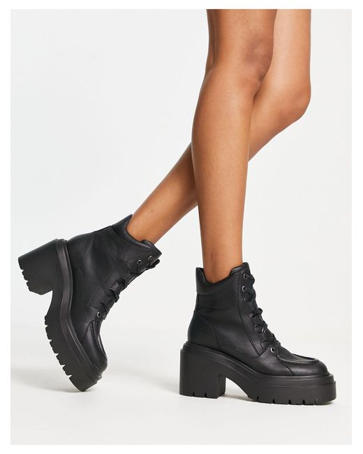 ASOS Relay Chunky Hiker Boots in Black Lyst