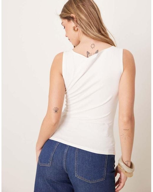 ASOS White Boat Neck Tank Top