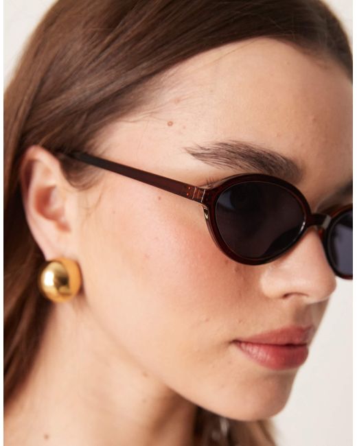 ASOS Brown – schmale, ovale sonnenbrille