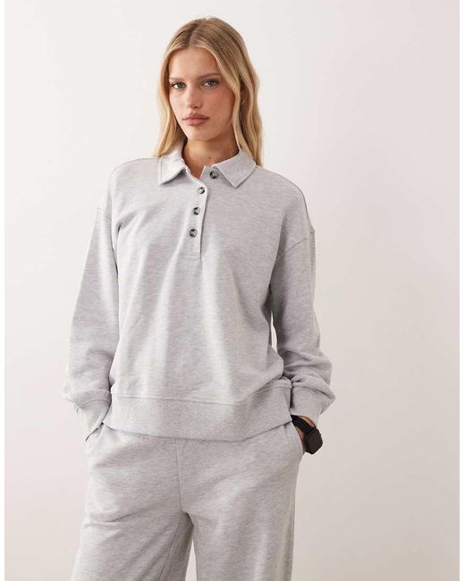 Gina Tricot Natural Co-Ord Polo Collar Sweater