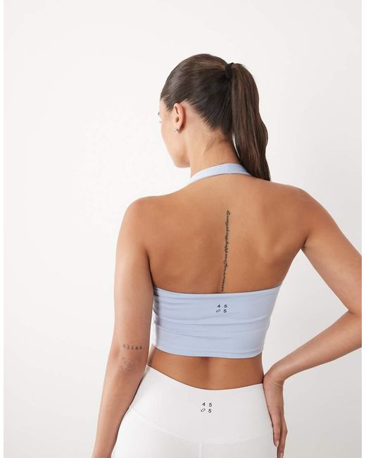 4505 White Active Halter Neck Performance Vest With Inner Bra