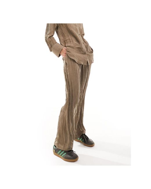 ONLY Natural Textured Wide Leg Trouser Co-ord