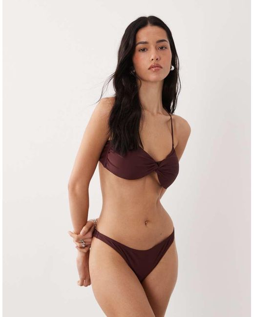Mango Brown Twist Front Bandau Bikini Top