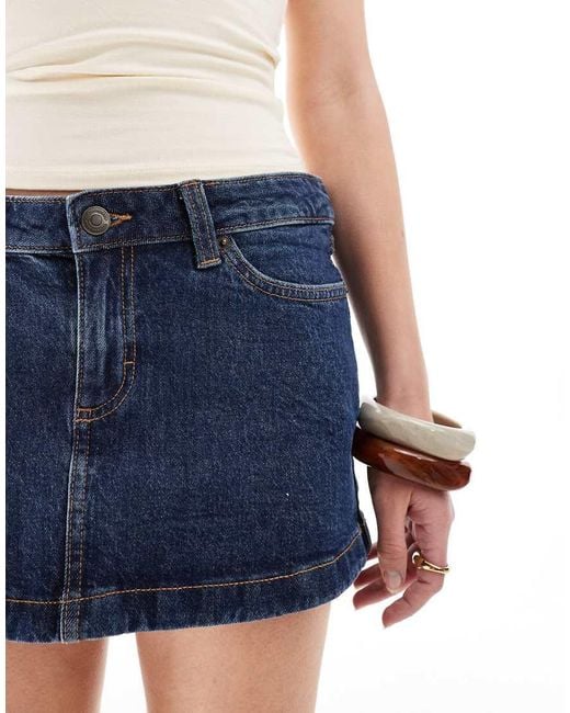 Cotton On Blue Micro Low Denim Skirt