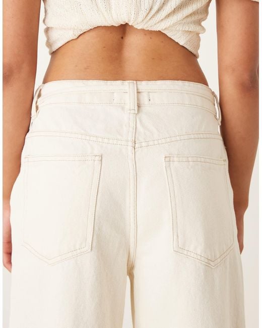 ASOS Natural Wide Leg Dad Jean With Belt