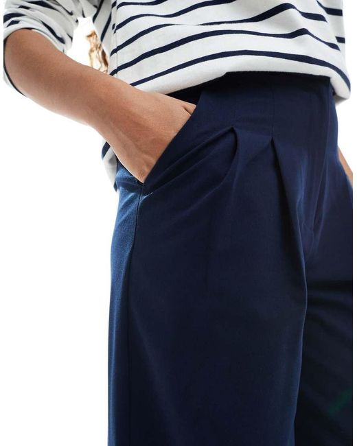 Miss Selfridge Blue Tailored Wide Leg Trouser