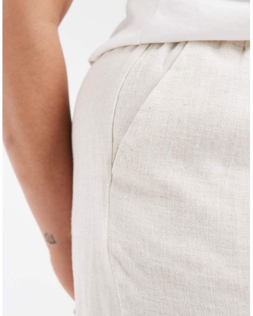 ONLY White Linen Blend Shorts