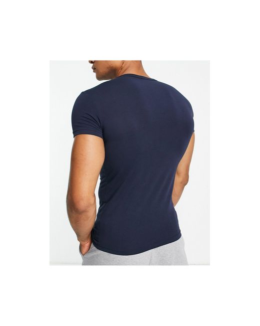 Bodywear - confezione da due t-shirt con monogramma, colore blu navy/rosso di Emporio Armani in Red da Uomo